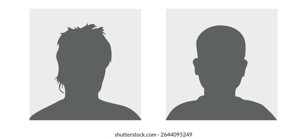 Vector flat illustration in grayscale. Avatar, user profile, person icon, profile picture. Suitable for social media profiles, icons, screensavers and as a template.