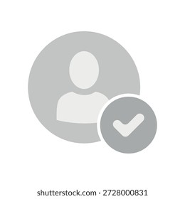 Vector flat illustration in grayscale. Avatar, user profile, person icon, gender neutral silhouette, profile picture. Suitable for social media profiles, icons, screensavers and as a template.