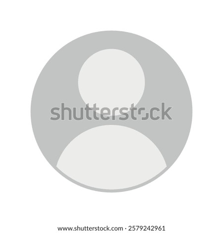 Vector flat illustration in grayscale. Avatar, user profile, person icon, gender neutral silhouette, profile picture. Suitable for social media profiles, icons, screensavers and as a template.