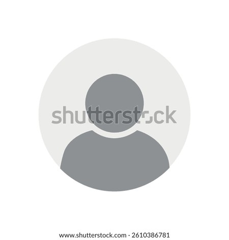 Vector flat illustration in grayscale. Avatar, user profile, person icon, gender neutral silhouette, profile picture. Suitable for social media profiles, icons, screensavers and as a template.