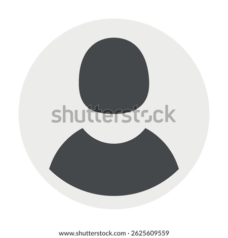 Vector flat illustration in grayscale. Avatar, user profile, person icon, gender neutral silhouette, profile picture. Suitable for social media profiles, icons, screensavers and as a template.