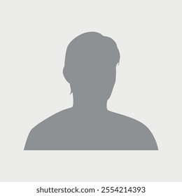 Vector flat illustration in grayscale. Icons of man and woman. Avatar, user profile, person icon, profile picture. Suitable for social media profiles, icons, screensavers and as a template.