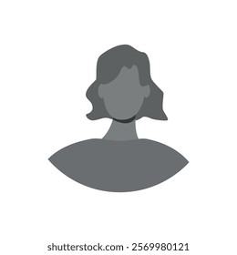 Vector flat illustration in grayscale. Icons of man and woman. Avatar, user profile, person icon, profile picture. Suitable for social media profiles, icons, screensavers and as a template.