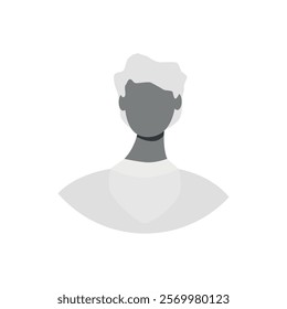 Vector flat illustration in grayscale. Icons of man and woman. Avatar, user profile, person icon, profile picture. Suitable for social media profiles, icons, screensavers and as a template.