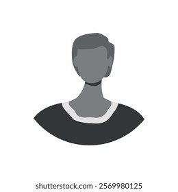 Vector flat illustration in grayscale. Icons of man and woman. Avatar, user profile, person icon, profile picture. Suitable for social media profiles, icons, screensavers and as a template.