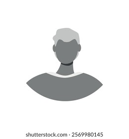 Vector flat illustration in grayscale. Icons of man and woman. Avatar, user profile, person icon, profile picture. Suitable for social media profiles, icons, screensavers and as a template.