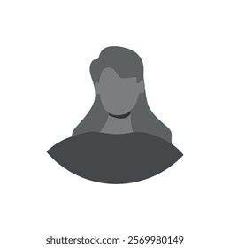 Vector flat illustration in grayscale. Icons of man and woman. Avatar, user profile, person icon, profile picture. Suitable for social media profiles, icons, screensavers and as a template.