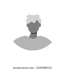 Vector flat illustration in grayscale. Icons of man and woman. Avatar, user profile, person icon, profile picture. Suitable for social media profiles, icons, screensavers and as a template.