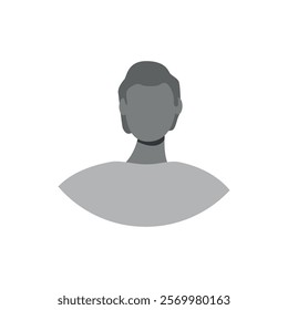 Vector flat illustration in grayscale. Icons of man and woman. Avatar, user profile, person icon, profile picture. Suitable for social media profiles, icons, screensavers and as a template.