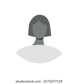 Vector flat illustration in grayscale. Icons of man and woman. Avatar, user profile, person icon, profile picture. Suitable for social media profiles, icons, screensavers and as a template.