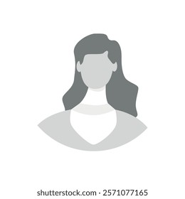 Vector flat illustration in grayscale. Icons of man and woman. Avatar, user profile, person icon, profile picture. Suitable for social media profiles, icons, screensavers and as a template.