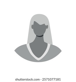 Vector flat illustration in grayscale. Icons of man and woman. Avatar, user profile, person icon, profile picture. Suitable for social media profiles, icons, screensavers and as a template.