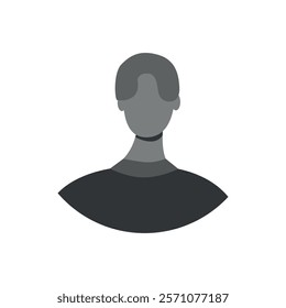 Vector flat illustration in grayscale. Icons of man and woman. Avatar, user profile, person icon, profile picture. Suitable for social media profiles, icons, screensavers and as a template.