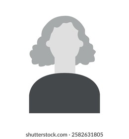 Vector flat illustration in grayscale. Icons of man and woman. Avatar, user profile, person icon, profile picture. Suitable for social media profiles, icons, screensavers and as a template.