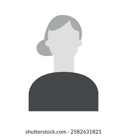 Vector flat illustration in grayscale. Icons of man and woman. Avatar, user profile, person icon, profile picture. Suitable for social media profiles, icons, screensavers and as a template.