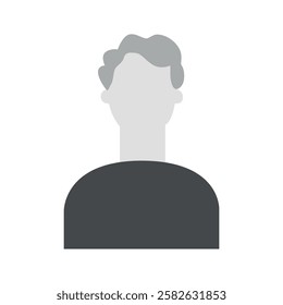 Vector flat illustration in grayscale. Icons of man and woman. Avatar, user profile, person icon, profile picture. Suitable for social media profiles, icons, screensavers and as a template.