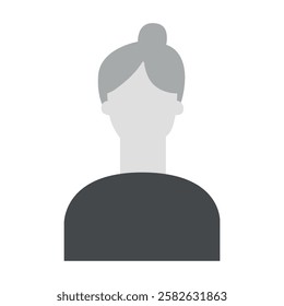 Vector flat illustration in grayscale. Icons of man and woman. Avatar, user profile, person icon, profile picture. Suitable for social media profiles, icons, screensavers and as a template.