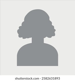 Vector flat illustration in grayscale. Icons of man and woman. Avatar, user profile, person icon, profile picture. Suitable for social media profiles, icons, screensavers and as a template.