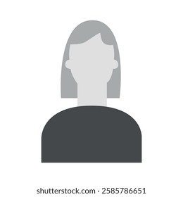 Vector flat illustration in grayscale. Icons of man and woman. Avatar, user profile, person icon, profile picture. Suitable for social media profiles, icons, screensavers and as a template.