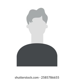 Vector flat illustration in grayscale. Icons of man and woman. Avatar, user profile, person icon, profile picture. Suitable for social media profiles, icons, screensavers and as a template.