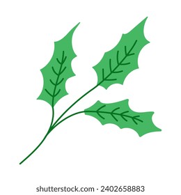 Vector flat illustration with green branch