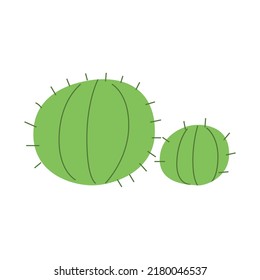 Ilustración plana vectorial de la planta de cactus verdes sobre fondo aislado