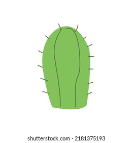 Ilustración plana vectorial de la planta de cactus verdes sobre fondo aislado