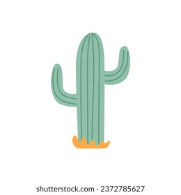 Ilustración plana vectorial de la planta de cactus verdes sobre fondo aislado