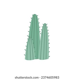 Vector flat illustration of green cactus plant on isolated background