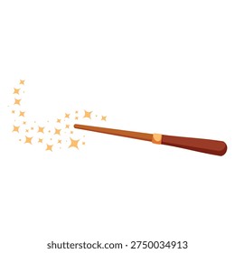Vector flat illustration of halloween wizard magic wand isolated on white background perfect for fantasy magic costume cartoon and spooky seasonal design projects