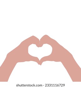 Vector flat illustration of hand in a heart. Vector design element for infographic, web, internet, 