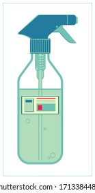 Vector flat illustration with Hand sanitizer bottle icon. Stylized drawing for your web site design, logo, app, UI. Isolated stock illustration on white background.