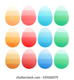 Vector flat illustration. Happy easter. Color Easter eggs. Web graphics, banners, advertisements, brochures, business templates. Isolated on a white background