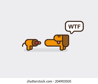 Vector  flat illustration Hot Dog 
