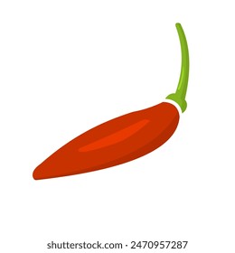 vector flat illustration of hot red chili pepper. spicy and hot icon flat