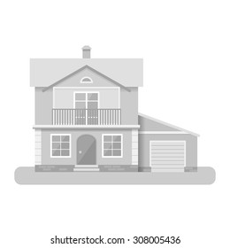 Vector flat illustration house icon isolated on white background.