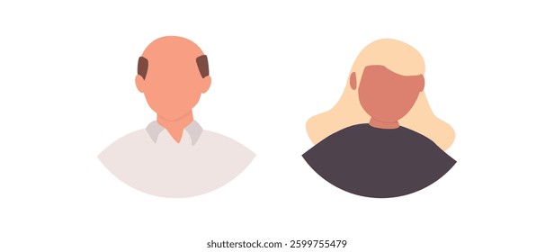 Vector flat illustration. Human icon. Avatar, user profile, human icon, profile picture. Suitable for social media profiles, icons, splash screens and as a template. Business concept.