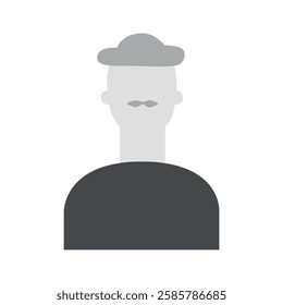 Vector flat illustration. Icons of man and woman. Avatar, user profile, person icon, profile picture. Suitable for social media profiles, icons, screensavers and as a template. Business concept.