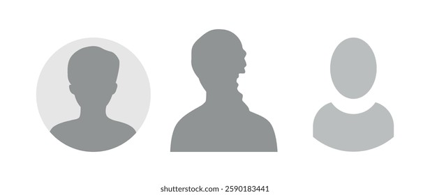 Vector flat illustration. Icons of man and woman. Avatar, user profile, person icon, profile picture. Suitable for social media profiles, icons, screensavers and as a template. Business concept.