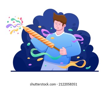 vector flat illustration of Indian people playing India Holi Festival of Color. Young People Celebrating Holi Festival. Can use for banner, poster, print, greeting card, postcard, animation, web, etc.