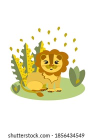 Vector flat illustration. An isolated animal for children concept. For teachers, apparel, stationery, accessories, postcards.  
