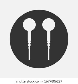 Ilustración plana del vector auriculares aislados icono de auriculares en segundo plano