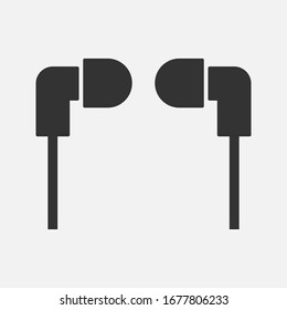 Vektorillustration, flache Illustration, einzelne Ohrhörer, arbud Symbol auf Hintergrund