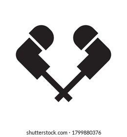 Ilustración plana vectorial audífonos aislados icono de audífono auricular