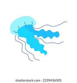 Ilustración plana vectorial de medusas en fondo aislado