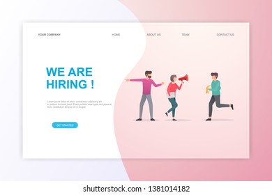 Vector flat illustration with Join our team word. suitable for template, ui, web, mobile app, poster, landing page - hero images banner, flyer and poster.