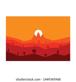 Vector Flat Illustration of Landscape