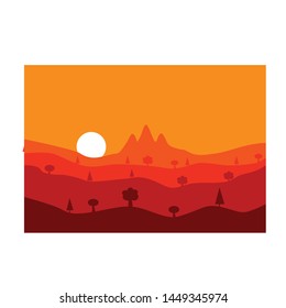 Vector Flat Illustration of Landscape