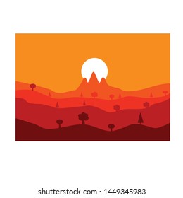 Vector Flat Illustration of Landscape