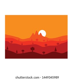 Vector Flat Illustration of Landscape